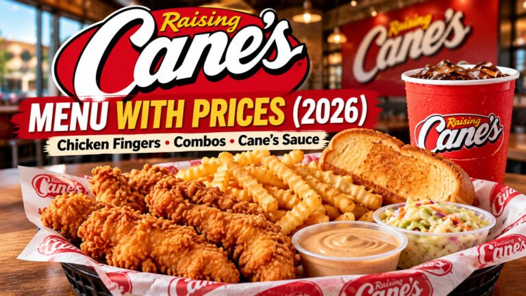 Raising Cane’s Menu With Prices (2026): Combos, Chicken Fingers, Sides & Drinks